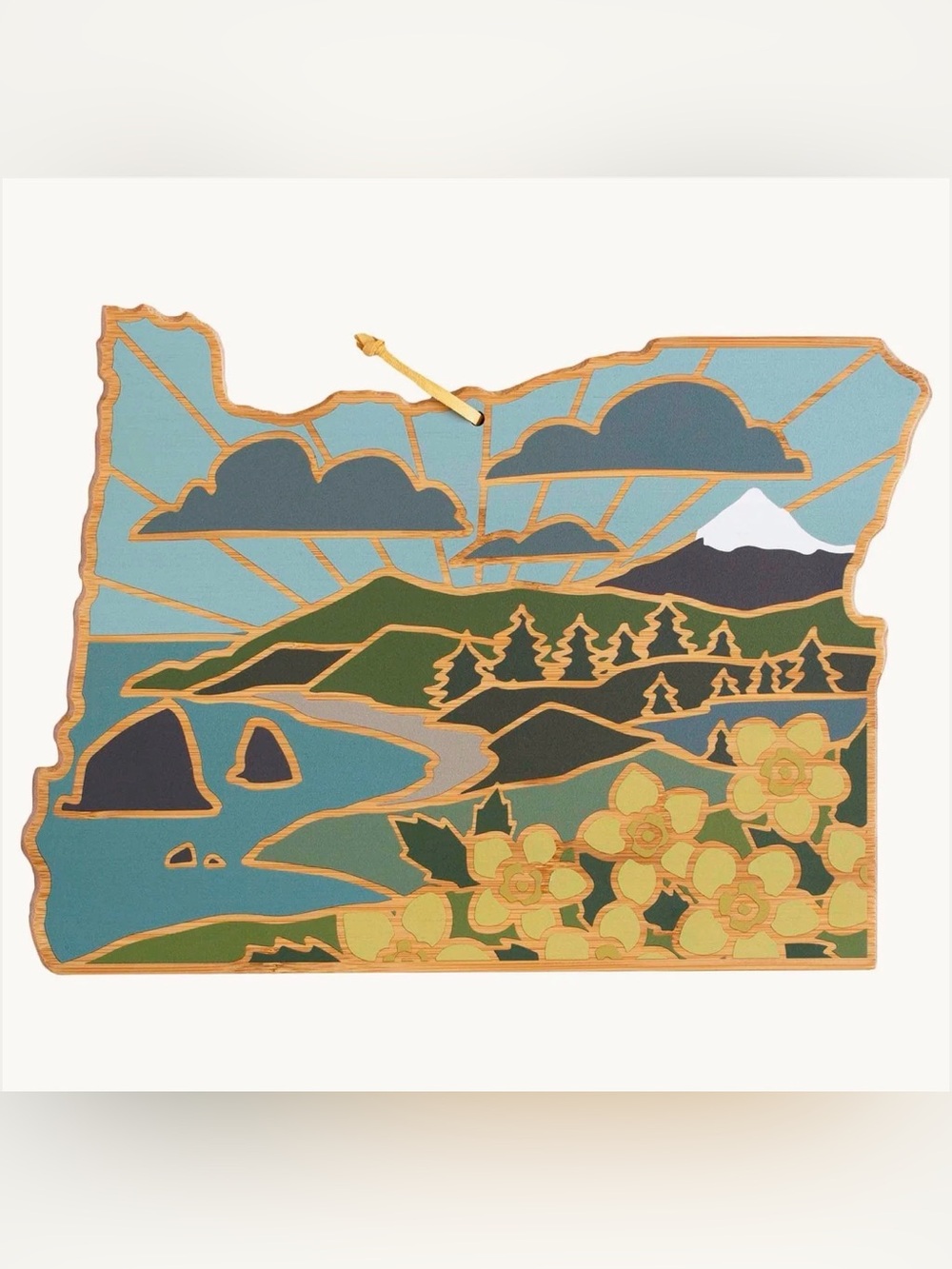 Totally Bamboo Food-Safe Oregon State Cutting Board w/ Artwork by Summer Stokes